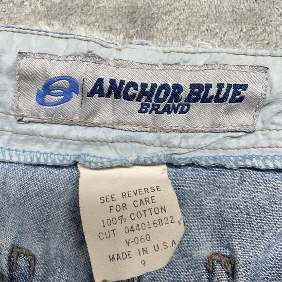 Anchor Blue Jeans Denim Size 9 Women's Cargo Vintage Distressed Jorts Y2K - Picture 2 of 6